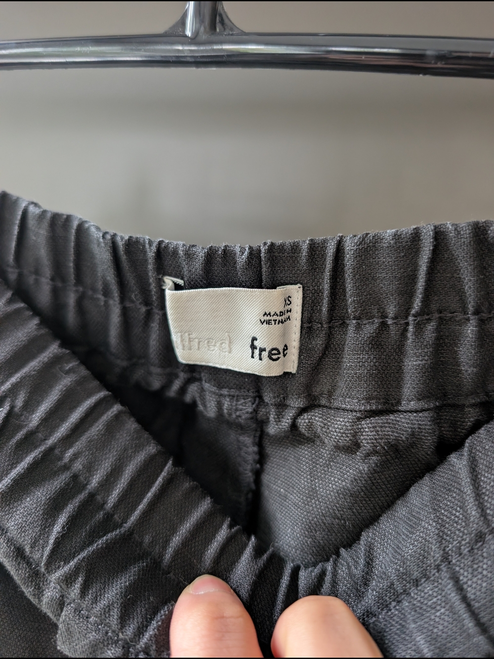 Free People 'Free' Label Elastic Waist Black Shorts/Skirt